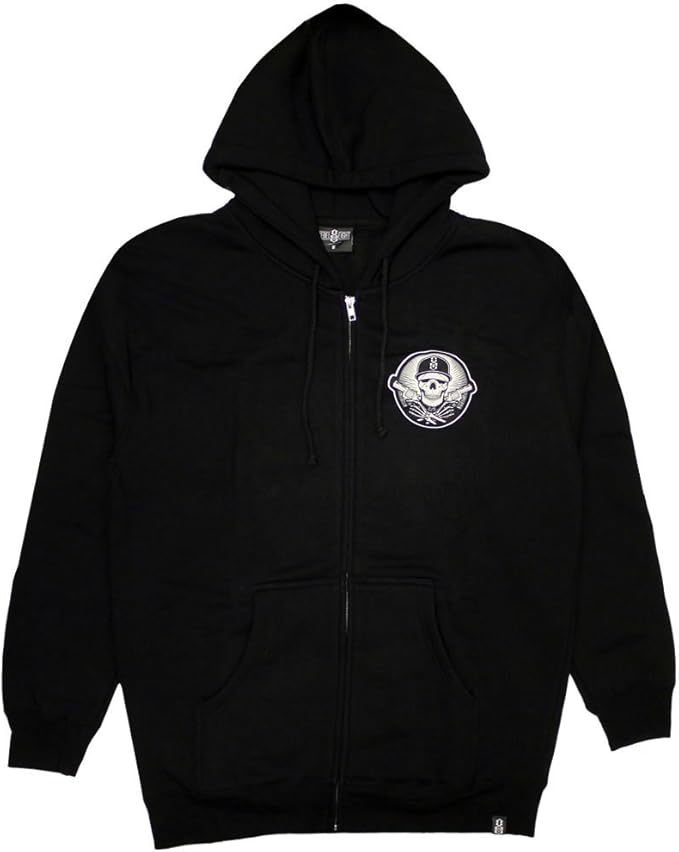 Rebel8 Any Means Mens Zip Hoodie Black