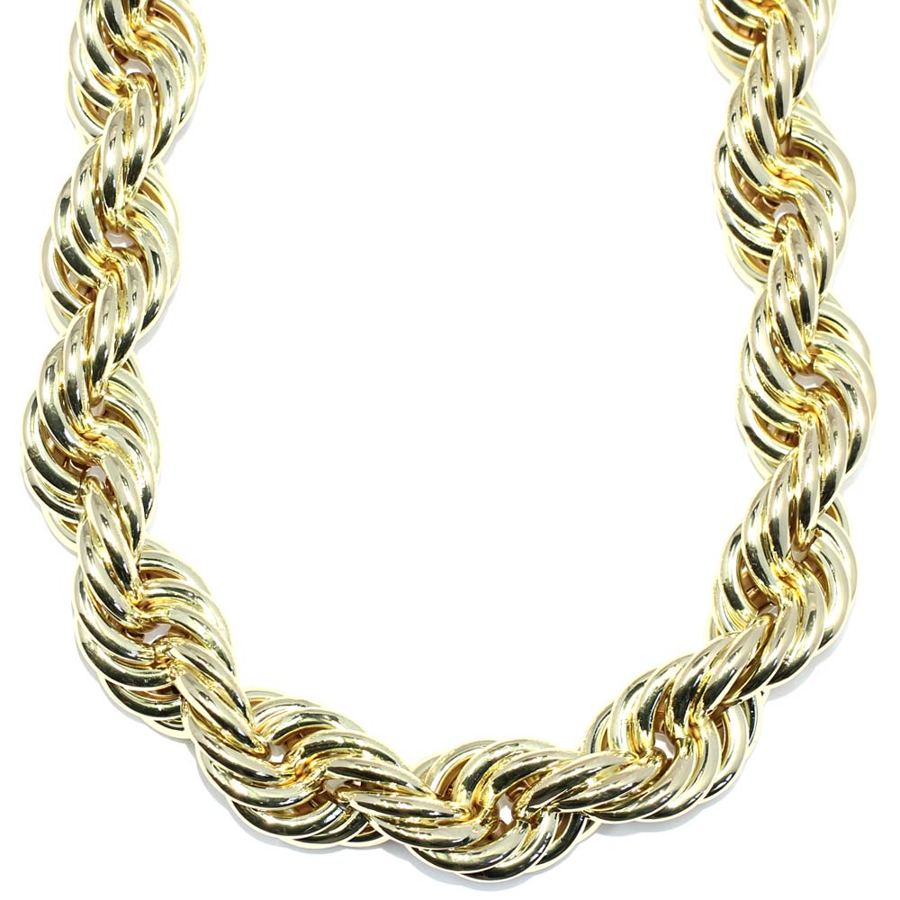 18k Gold Plated Jumbo Hip Hop Rope Chain 20mm x 24 inches long