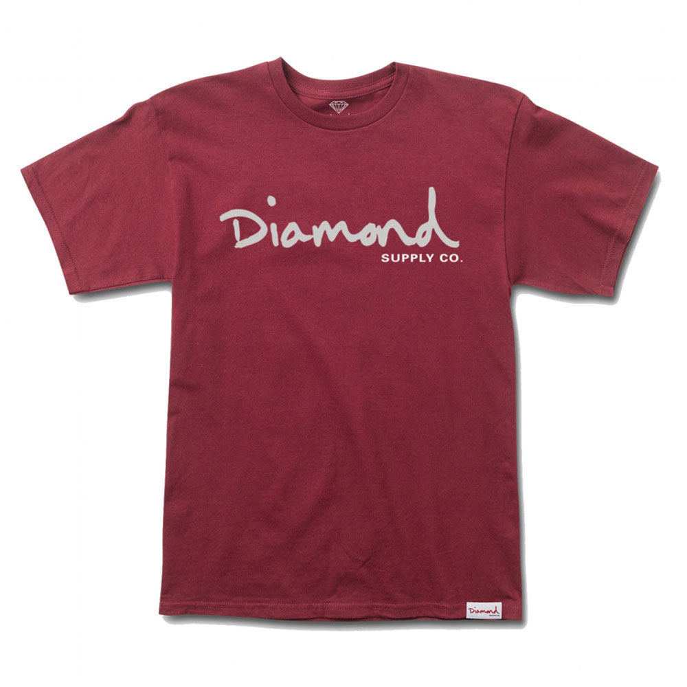 Diamond Supply Co OG Script T-shirt Burgundy