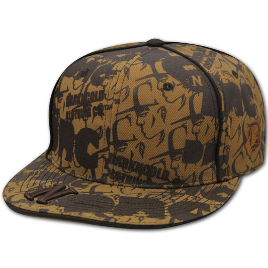 Darkncold All Over Print Fitted Baseball Cap Tan Brown