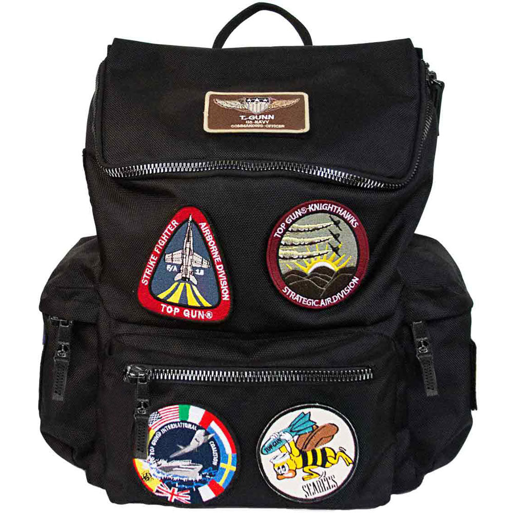 Top Gun Backpack With Patches Black