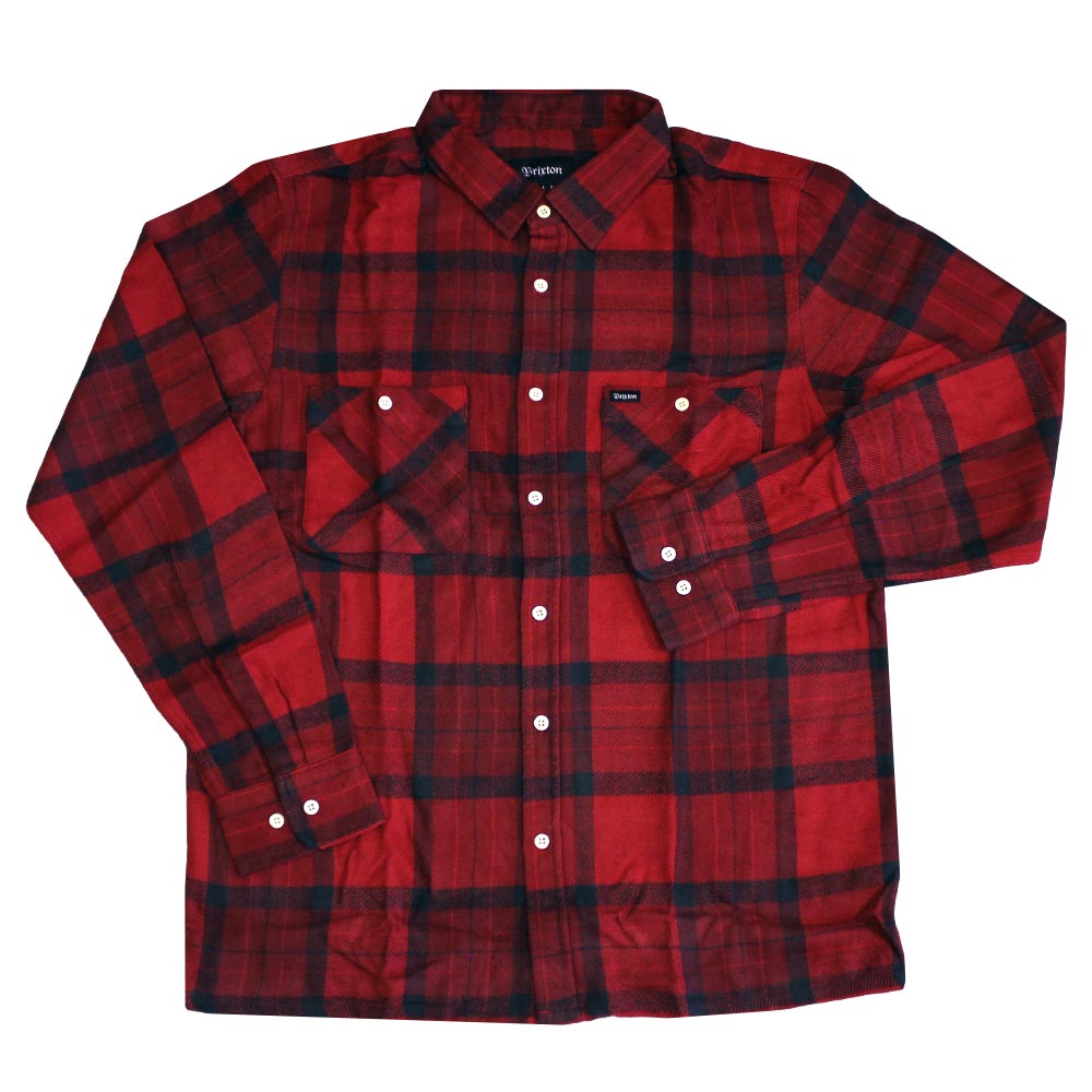 Brixton Milton Flannel Long Sleeve Shirt Red