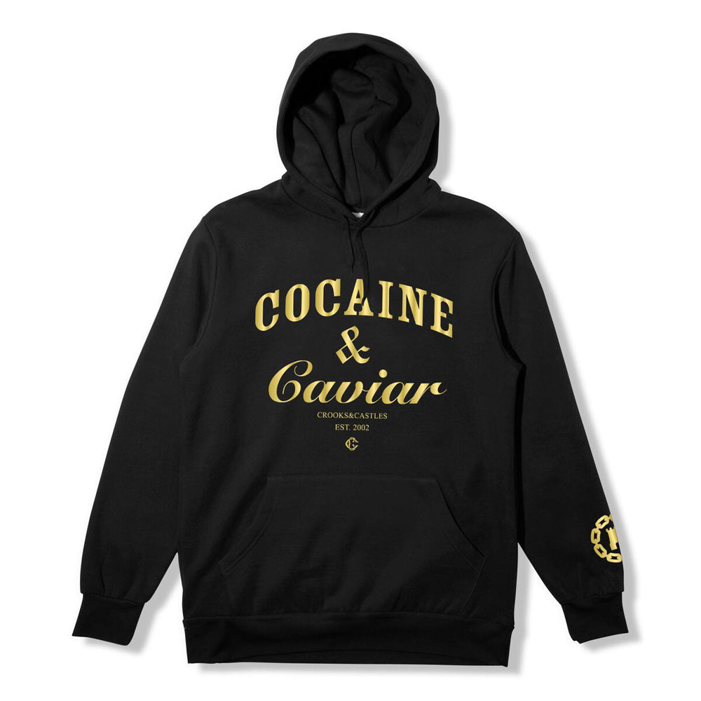 Crooks & Castles Cocaine & Caviar Pullover Hoodie Black Gold