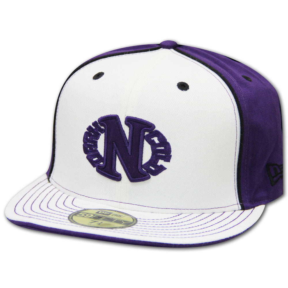 Darkncold X New Era 59FIFTY Egg Logo fitted Cap White Purple Back