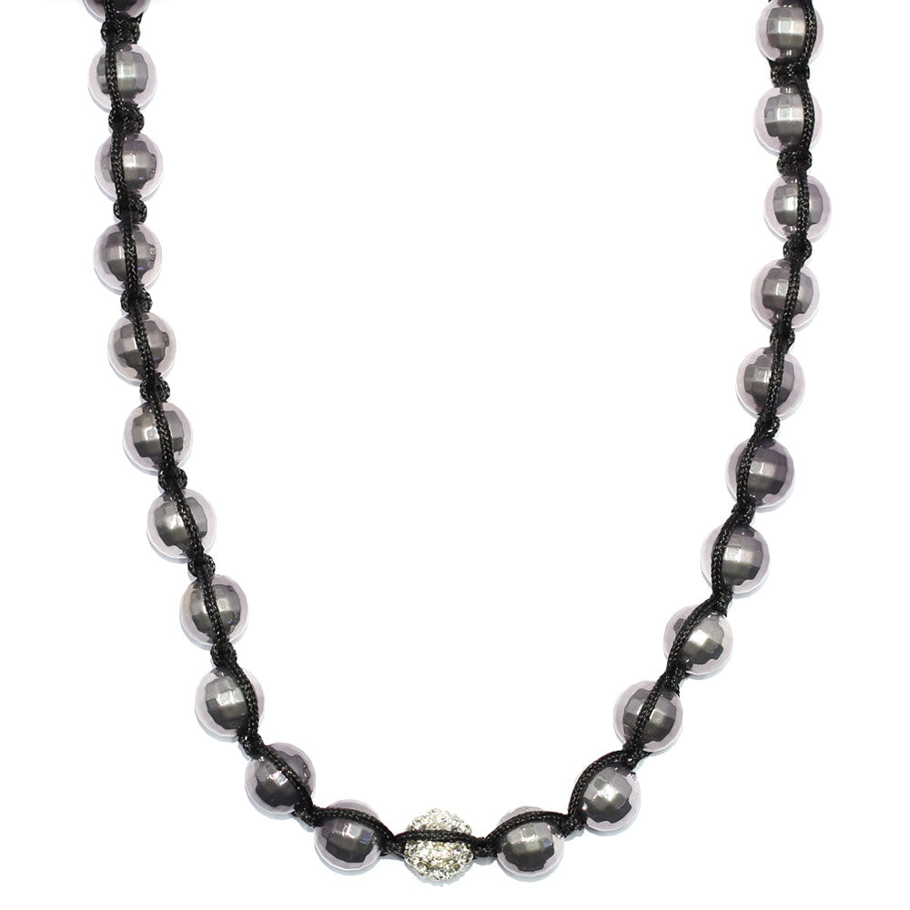 Shamballa Hexagon Ball Necklace with Crystal Ball detail