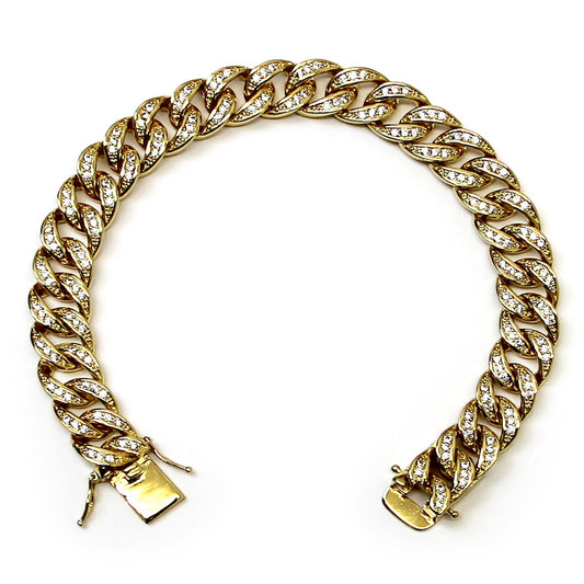 Gold Plated CZ Bracelet 10mm 8.5 inches