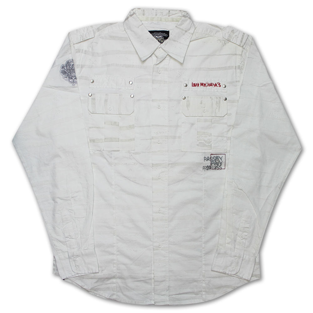 Live Mechanics Pain and Passion Long Sleeve Shirt White