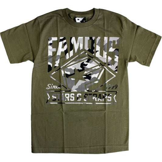 Famous Stars and Straps Boh MLB T-Shirt Green Camo