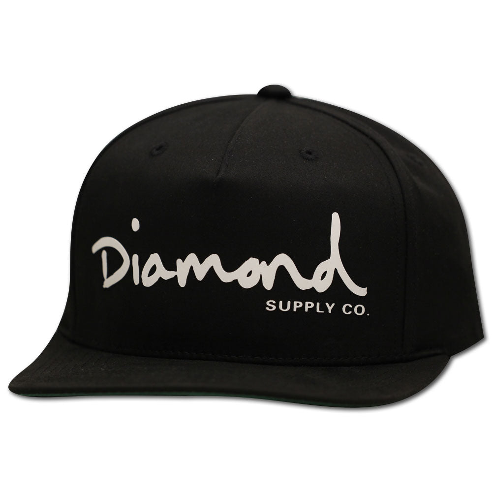 Diamond Supply Co OG Script Snapback Black White