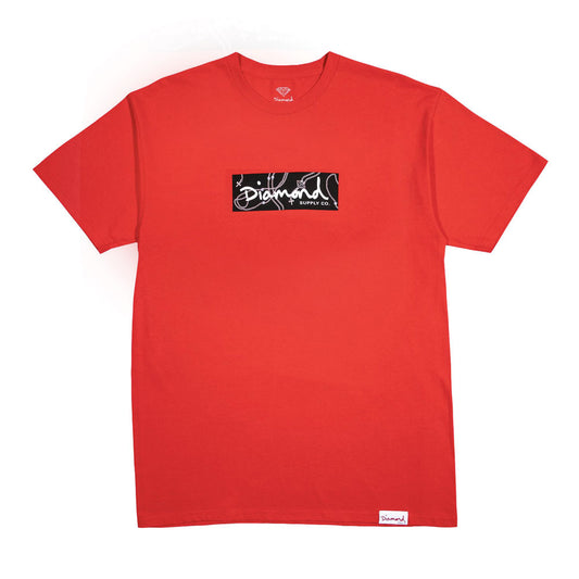 Diamond Supply Co Rosary Box Logo T-shirt Red