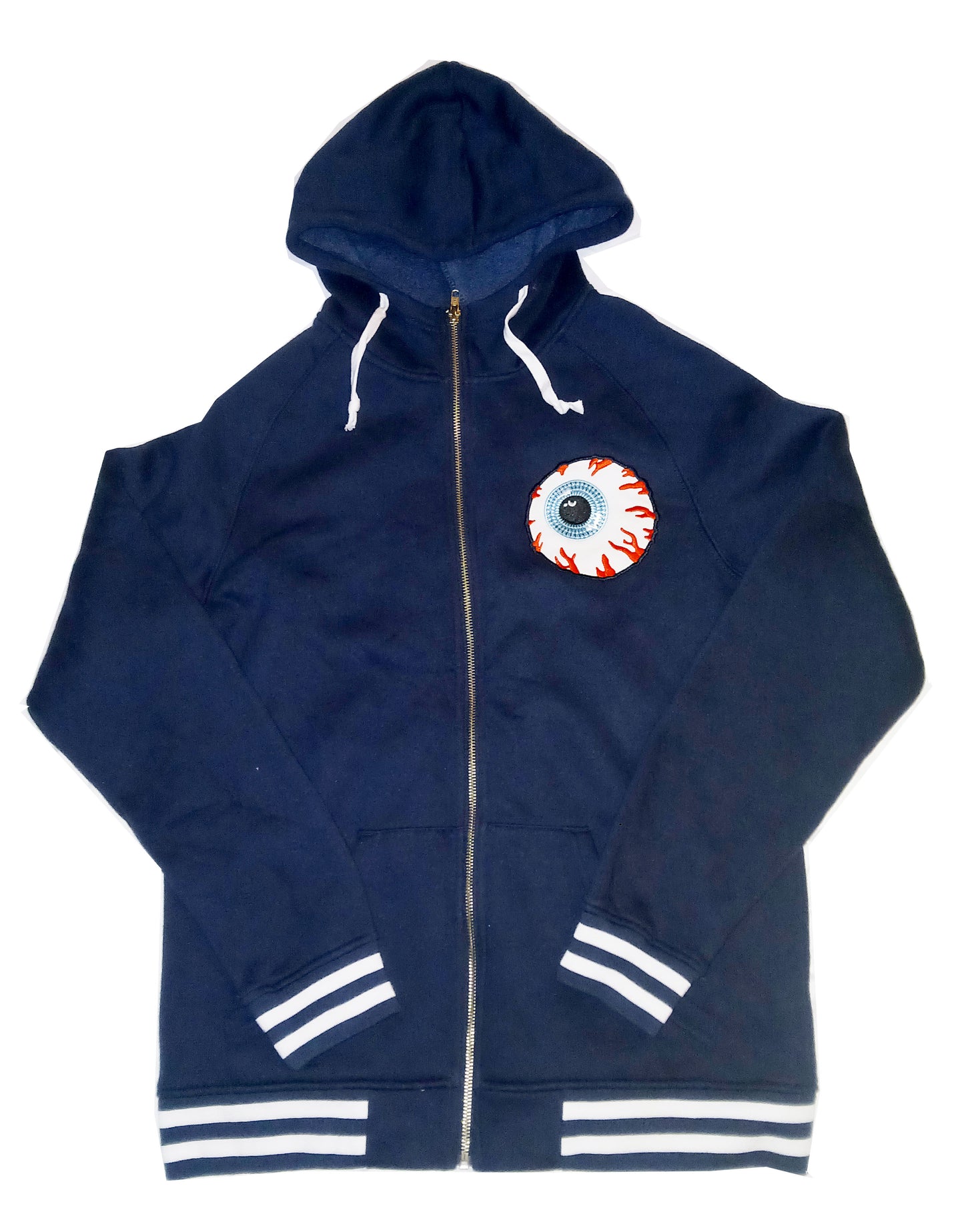 Mishka Keep Watch Striped Zip Hoodie Navy
