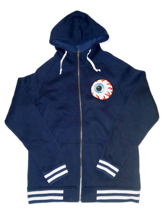 Mishka Keep Watch Striped Zip Hoodie Navy