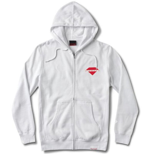 Diamond Supply Co Viewpoint Zip Hoodie White