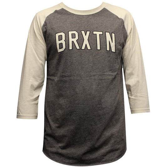 Brixton Hamilton 3/4 Sleeve Baseball T-Shirt Grey Cream