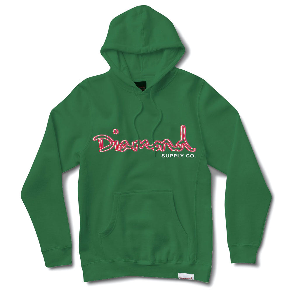 Diamond Supply Co Neon OG Script Hoodie Green