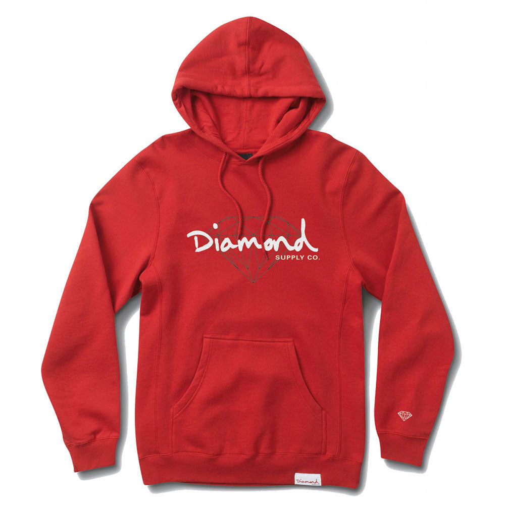 Diamond Supply Co Brilliant Script Hoodie Red