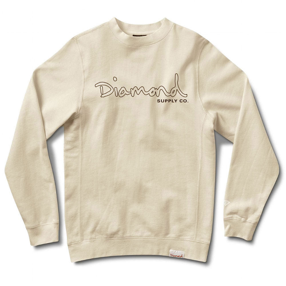 Diamond Supply Co OG Script Trace Sweatshirt Cream