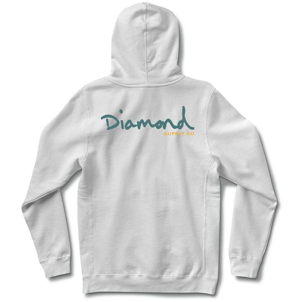 Diamond Supply Co OG Script Hoodie White Blue