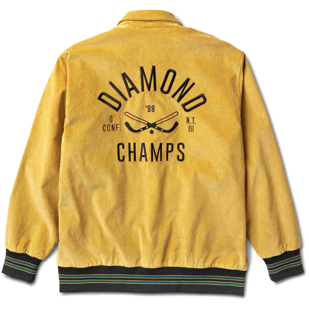 Diamond Supply Co Corduroy Stadium Varsity Jacket Gold