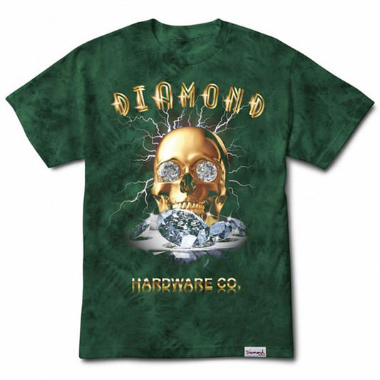 Diamond Supply Co Gold Skull Tie Dye Tee Green