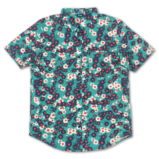 Lrg Rc Printed Short Sleeve Shirt Light Teal Floral