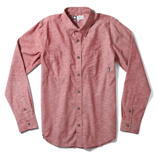 Lrg Desmond Chambray Long Sleeve Shirt Maroon