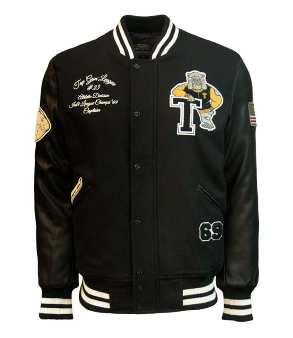 Top Gun Bulldog Varsity Jacket Black