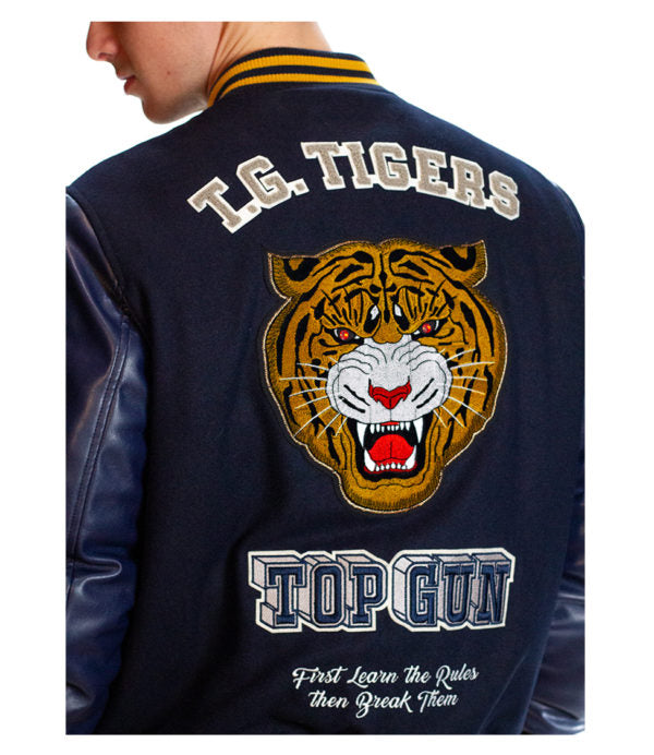 Top Gun Tiger Varsity Jacket Navy