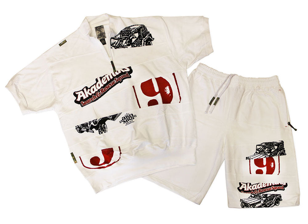 Akademiks Shorts Set White