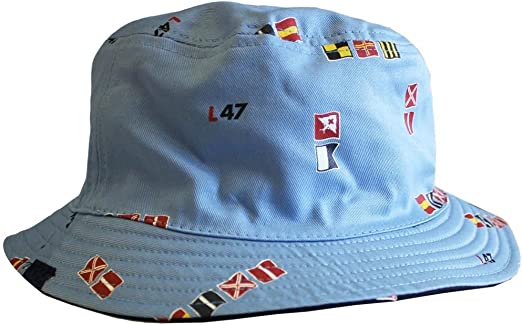 Lrg Americana Mens Reversible Bucket Hat Nautical Blue