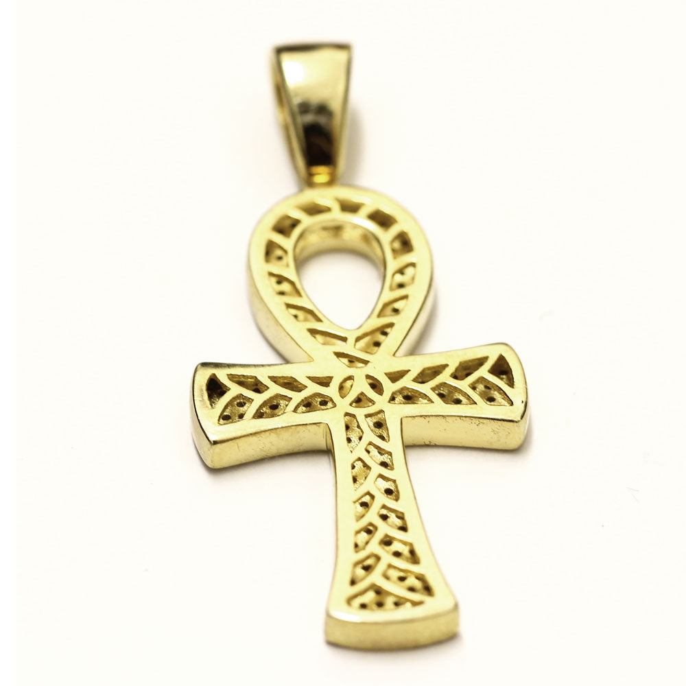 Tennis Necklace and 1.5 inch CZ Ankh Pendant