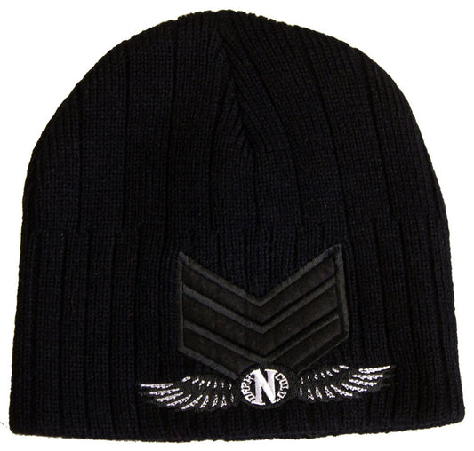 Darkncold Ribbed Army Beanie Black