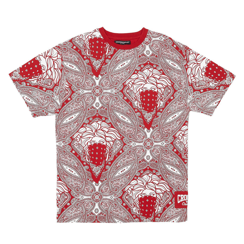 Crooks & Castles Bandito Paisley All Over Print Tee Red