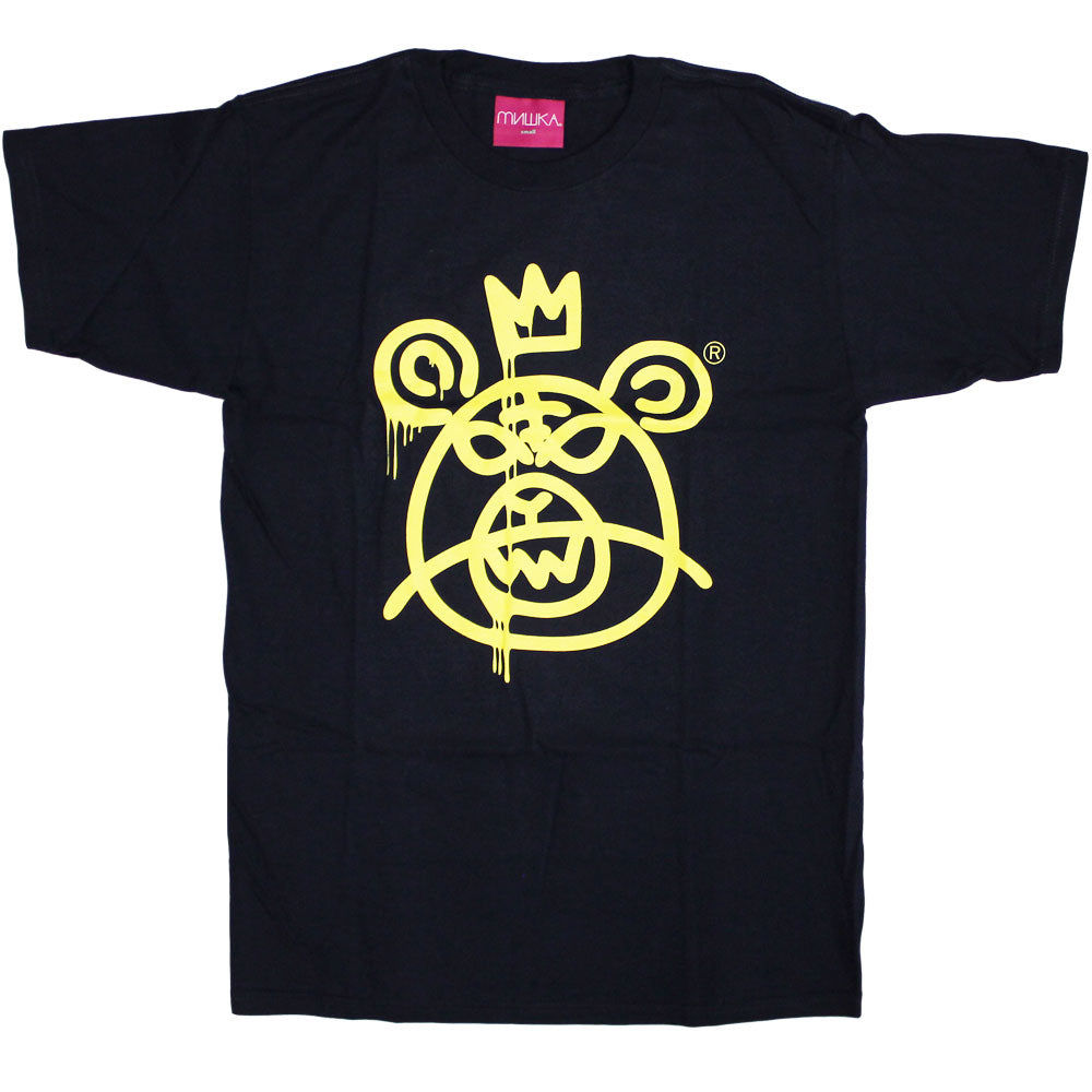 Mishka Bear Mop T-Shirt Navy Yellow