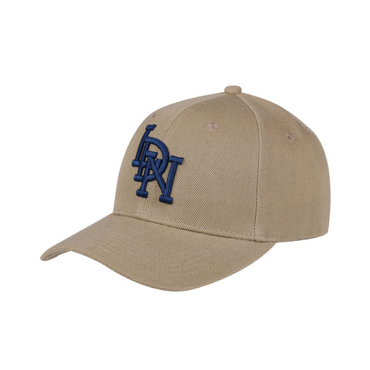 LDN Curved Peak Strap back Cap Beige Blue