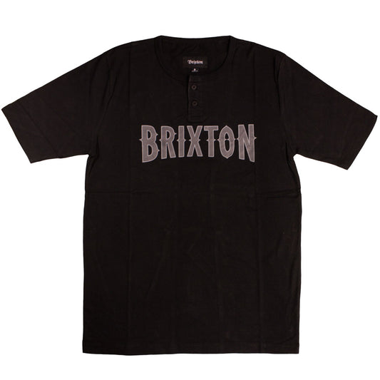 Brixton Benson Henley Baseball T-shirt Black