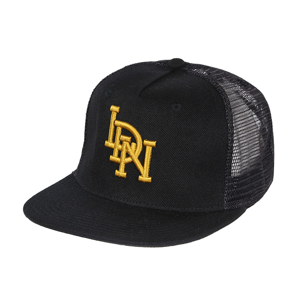 LDN Trucker Snapback Cap Black Gold