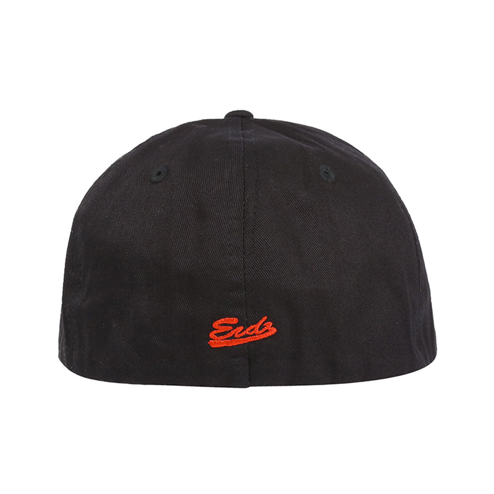 LDN Flat Peak Fitted Cap Black Red