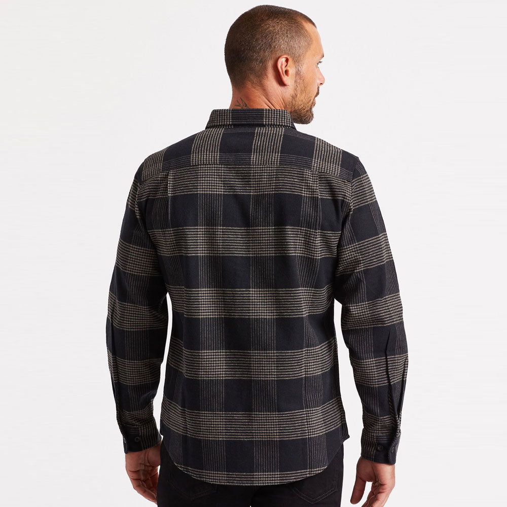 Brixton Bowery Flannel Long Sleeve Shirt Black Steel