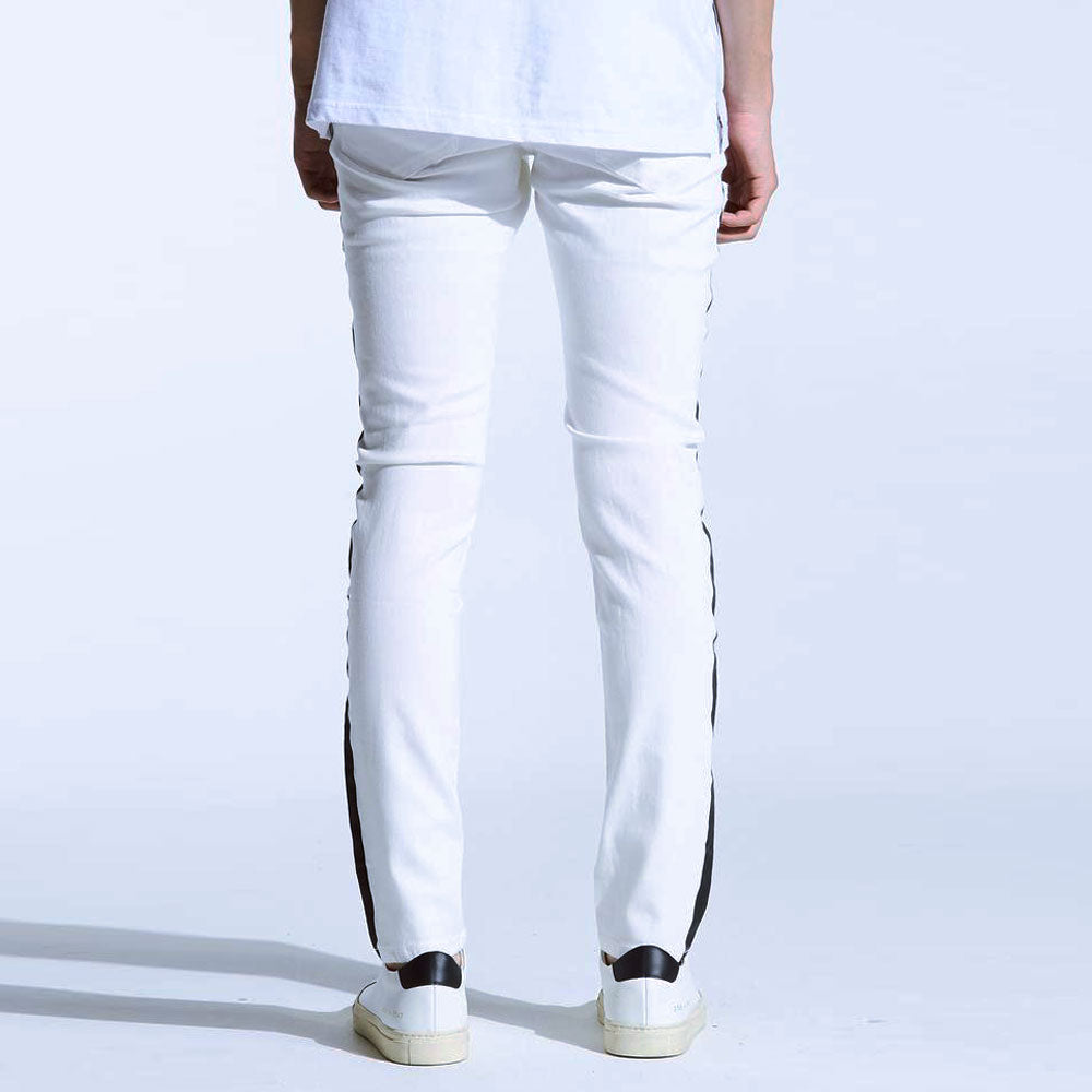 Embellish Bolt Standard Denim Jeans White Black