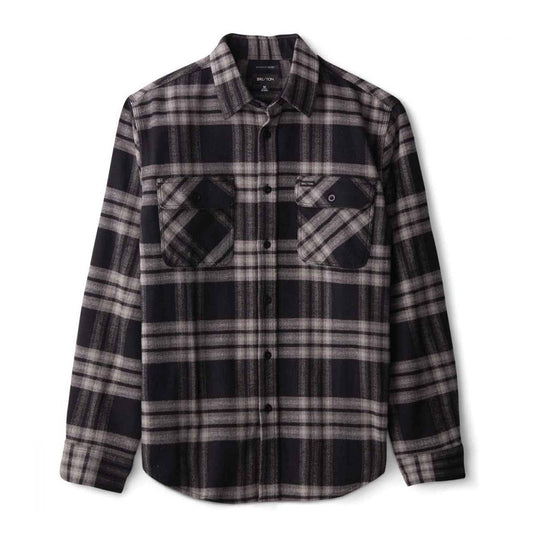 Brixton Bowery Flannel Long Sleeve Shirt Black Charcoal