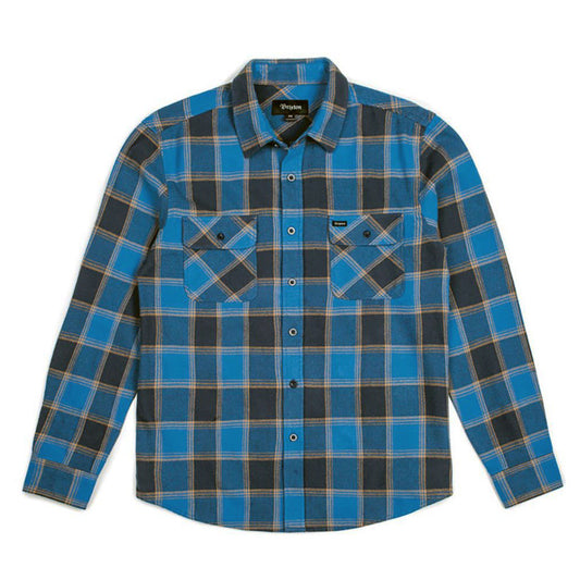 Brixton Bowery Flannel Long Sleeve Shirt Blue Navy