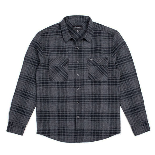 Brixton Bowery Flannel L/S Shirt Black Heather