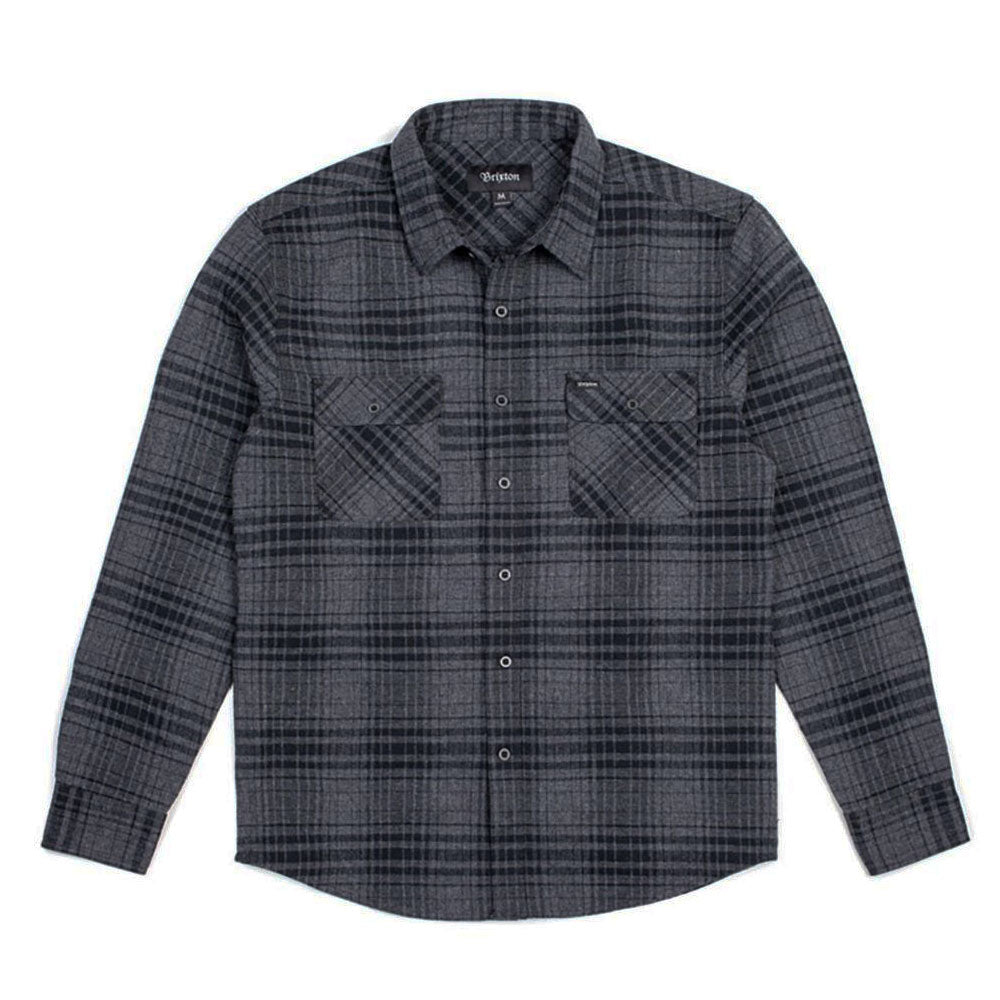 Brixton Bowery Flannel L/S Shirt Black Heather