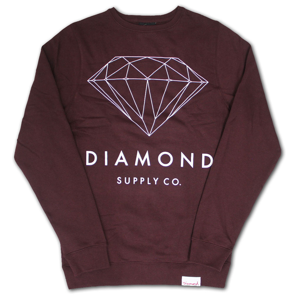 Diamond Supply Co Brilliant Diamond Sweatshirt Burgundy