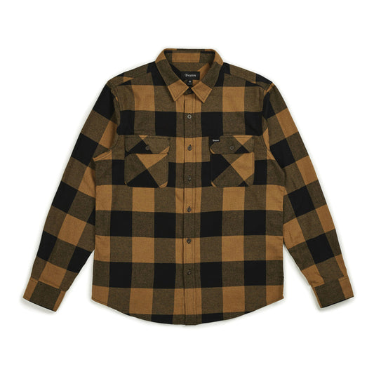 Brixton Bowery Flannel Long Sleeve Shirt Black Bronze