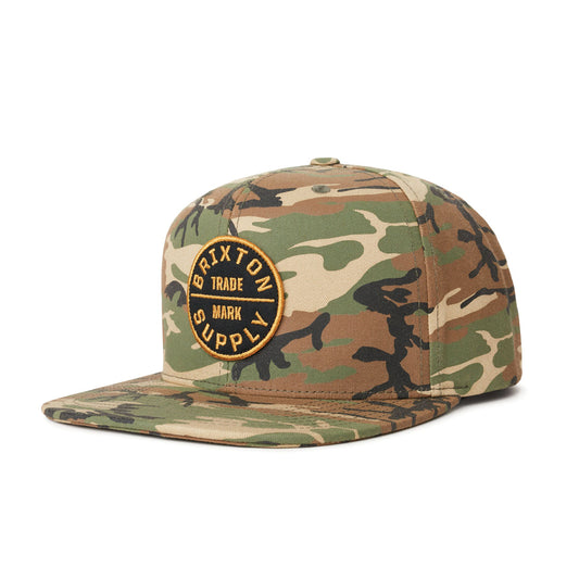 Brixton Oath III Snapback Cap Camo Black