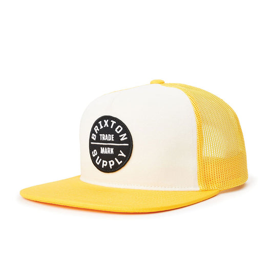 Brixton Oath III Mesh Snapback Cap Gold Off White