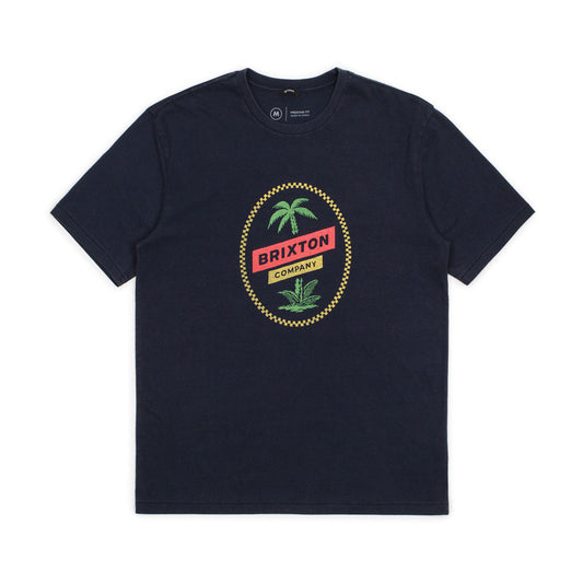 Brixton Tosh Premium T-Shirt Navy Blue