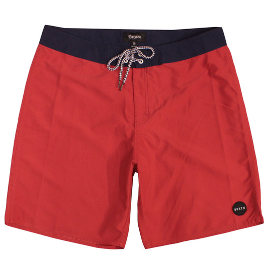 Brixton Plank Board Shorts Red Navy